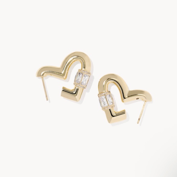 Kendra Scott Emery Heart Gold Hoop Earrings - Picture 3 of 6
